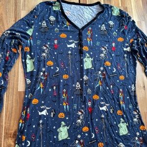Little Sleepies Bamboo Disney Nightmare Before Christmas Pajama Top Women Medium